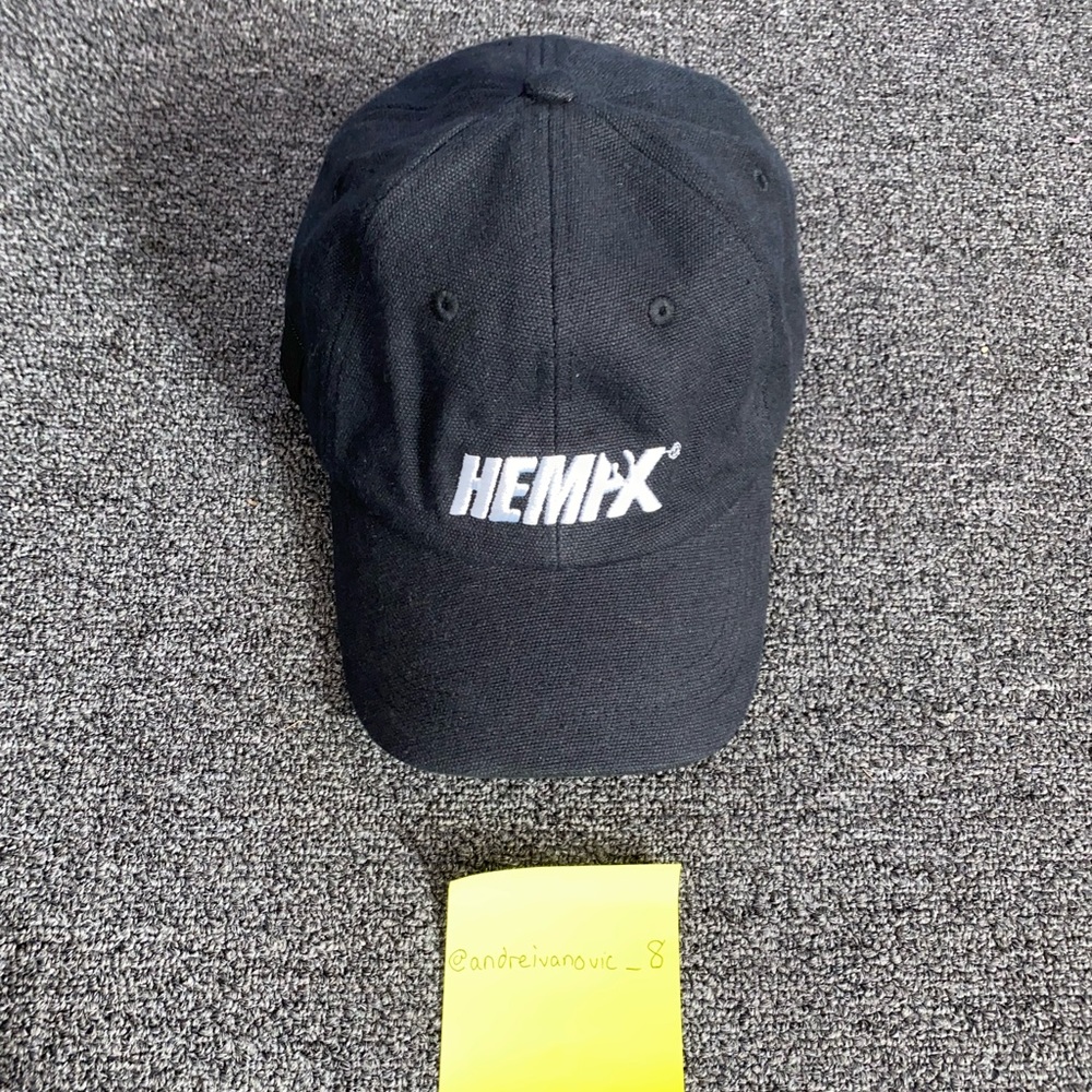 HempX Embroidered Black Adjustable Hat w/ Cigarette Holder